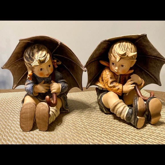 Vintage Hummel Umbrella Boy and Girl set